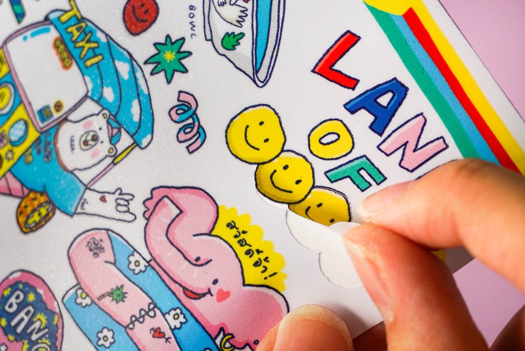 LAND OF SMILE STICKER PAD - 贴纸 - 纸 多色