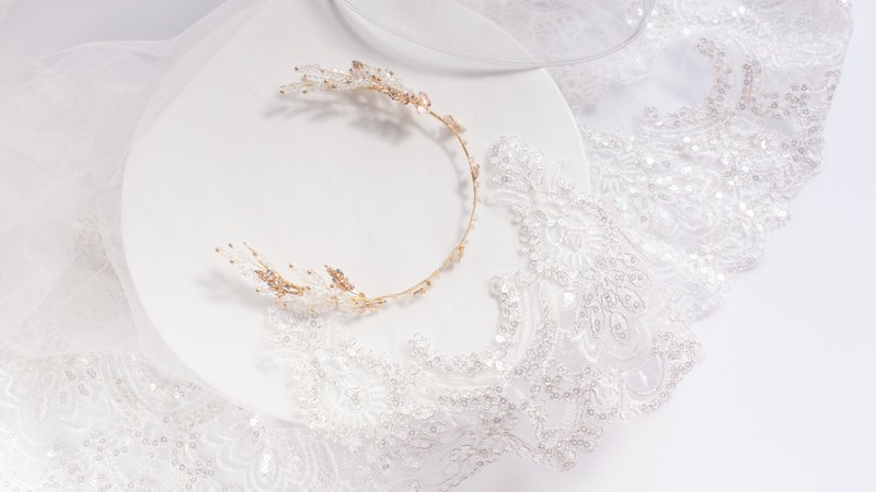 [ Chloe ]新娘发饰 手作饰品 婚礼 - 发饰 - 其他金属 金色