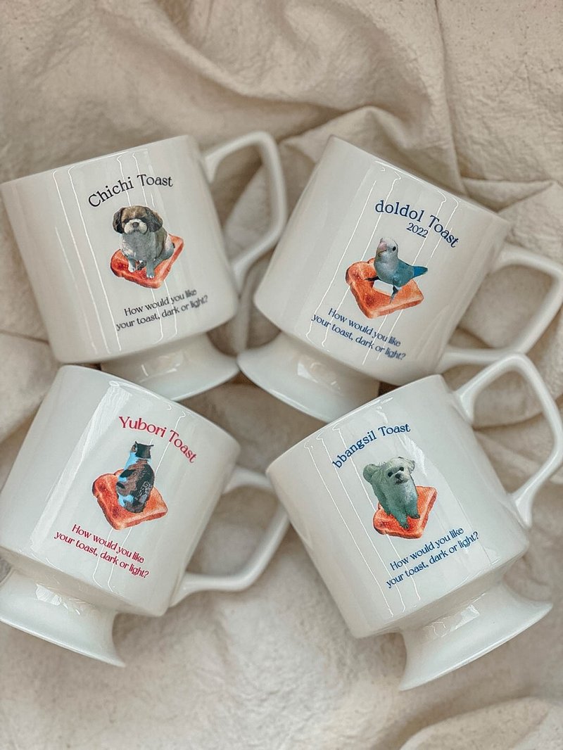 宠物设计吐司杯 - 230ml - 花瓶/陶器 - 陶 白色