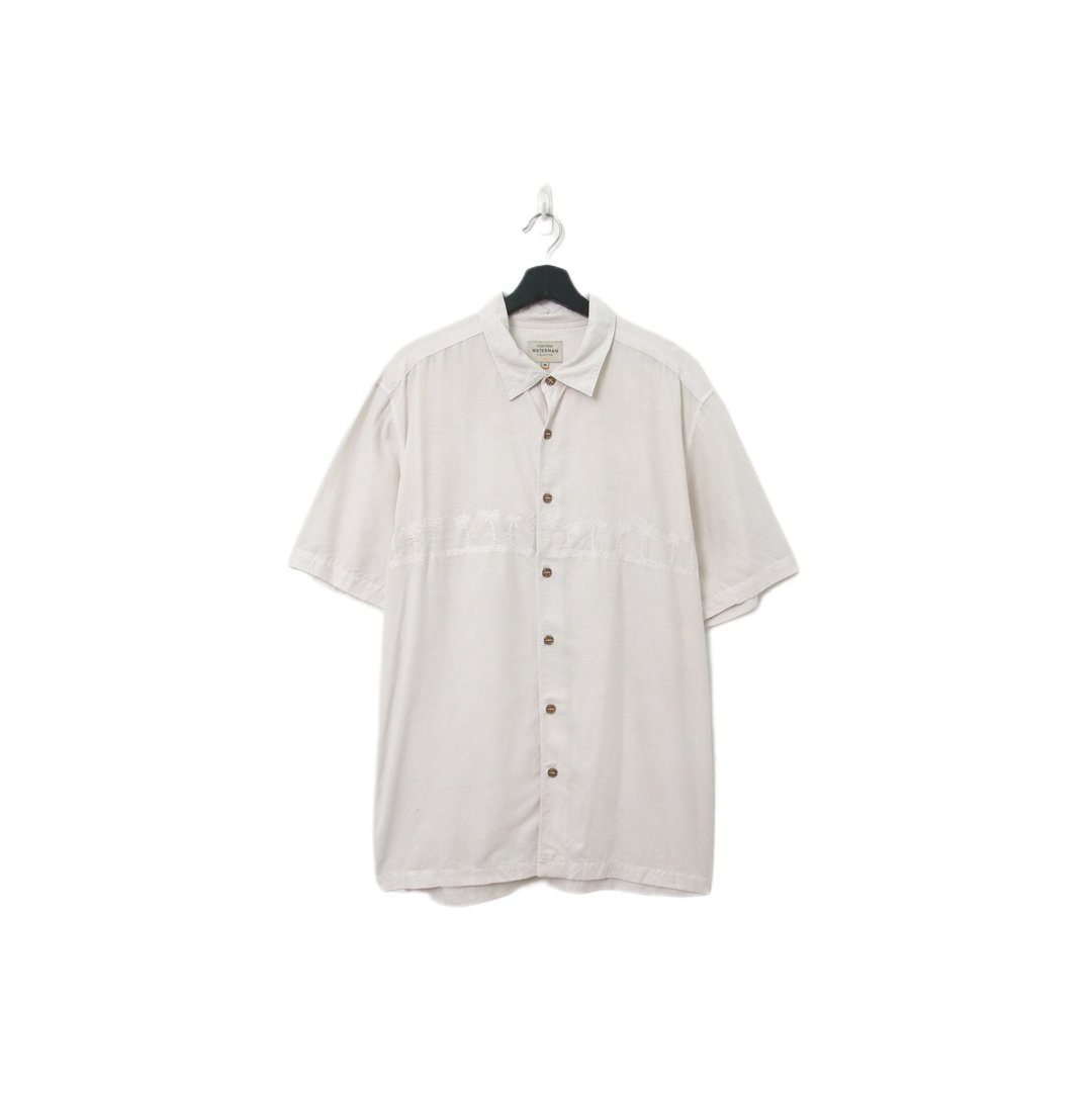 Back to Green-夏威夷衬衫 低调刺绣椰子树ht-17/vintage shirts - 男装衬衫 - 棉 