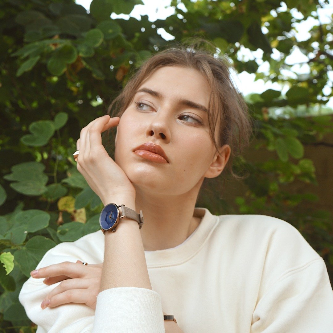 Volare Solar 34MM / 深蓝复古金手表 - 女表 - 其他材质 