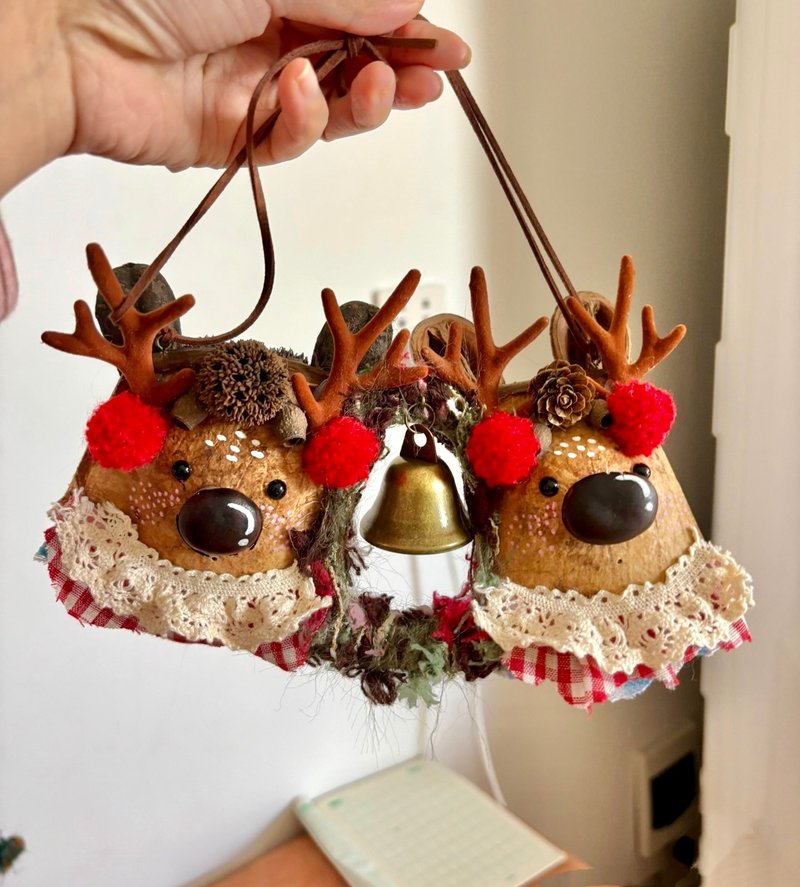 圣诞麋鹿挂件|天然榼藤豆荚种子 - 吊饰 - 植物．花 