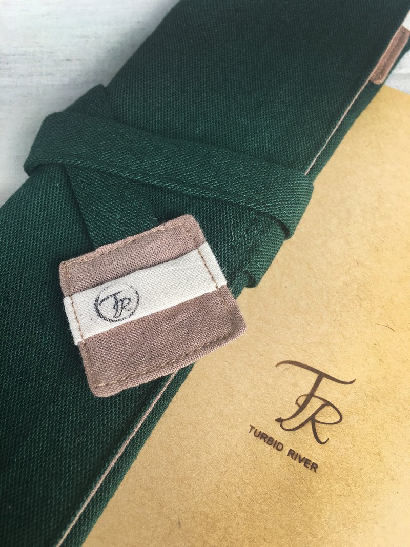 环保餐具包 - 森林绿 - 餐具袋 餐具套 筷套 收纳袋 - 筷子/筷架 - 棉．麻 绿色