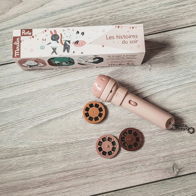 法国 Moulin Roty 故事书手电筒(兔子日常) - 儿童绘本/图书 - 塑料 粉红色