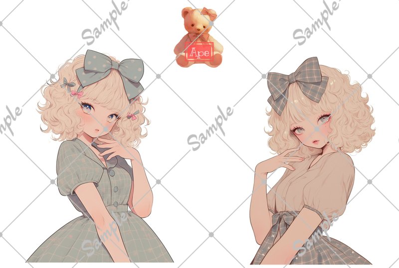 原创人物贴纸 装饰贴纸 P015 一组5张 - 贴纸 - 纸 
