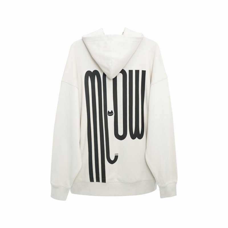 MEGA MEOW unisex hoodie by Toby Black - 中性连帽卫衣/T 恤 - 棉．麻 卡其色