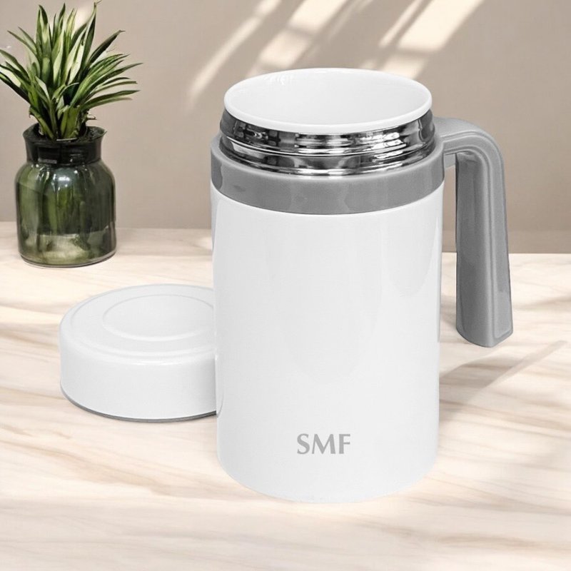 SMF骨瓷保温杯 475ml 加码送泡茶滤网盖组 - 保温瓶/保温杯 - 瓷 白色