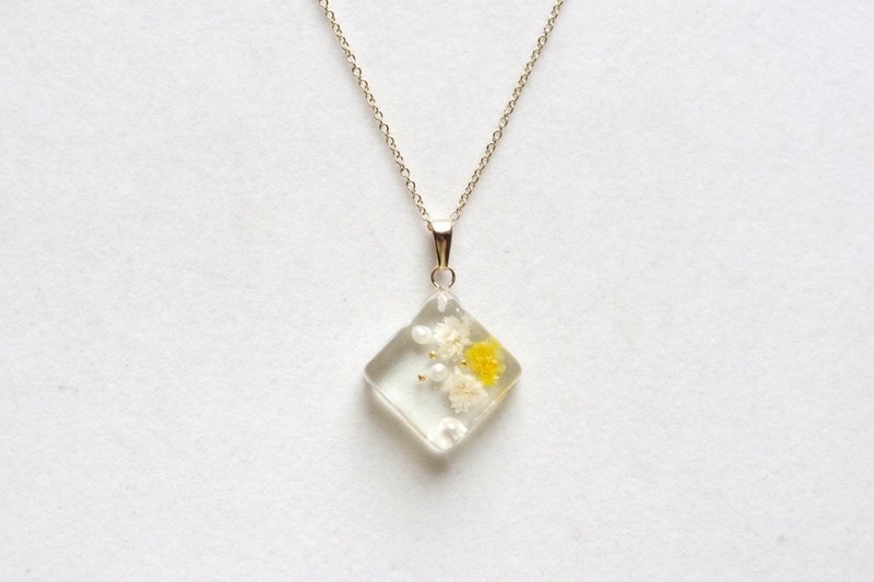 树脂艺术 方形坠饰・Reefrain - 项链 - 树脂 黄色