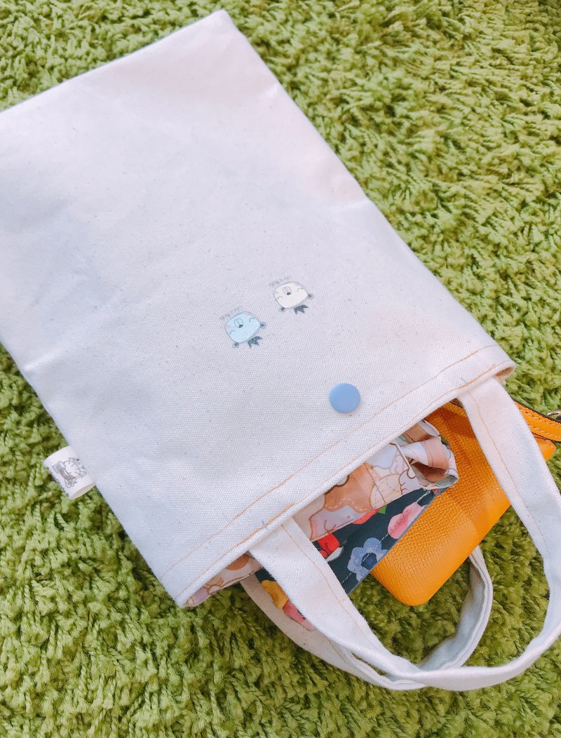 小提袋/文青风提袋-随机出货-胚芽色 - 手提包/手提袋 - 棉．麻 白色