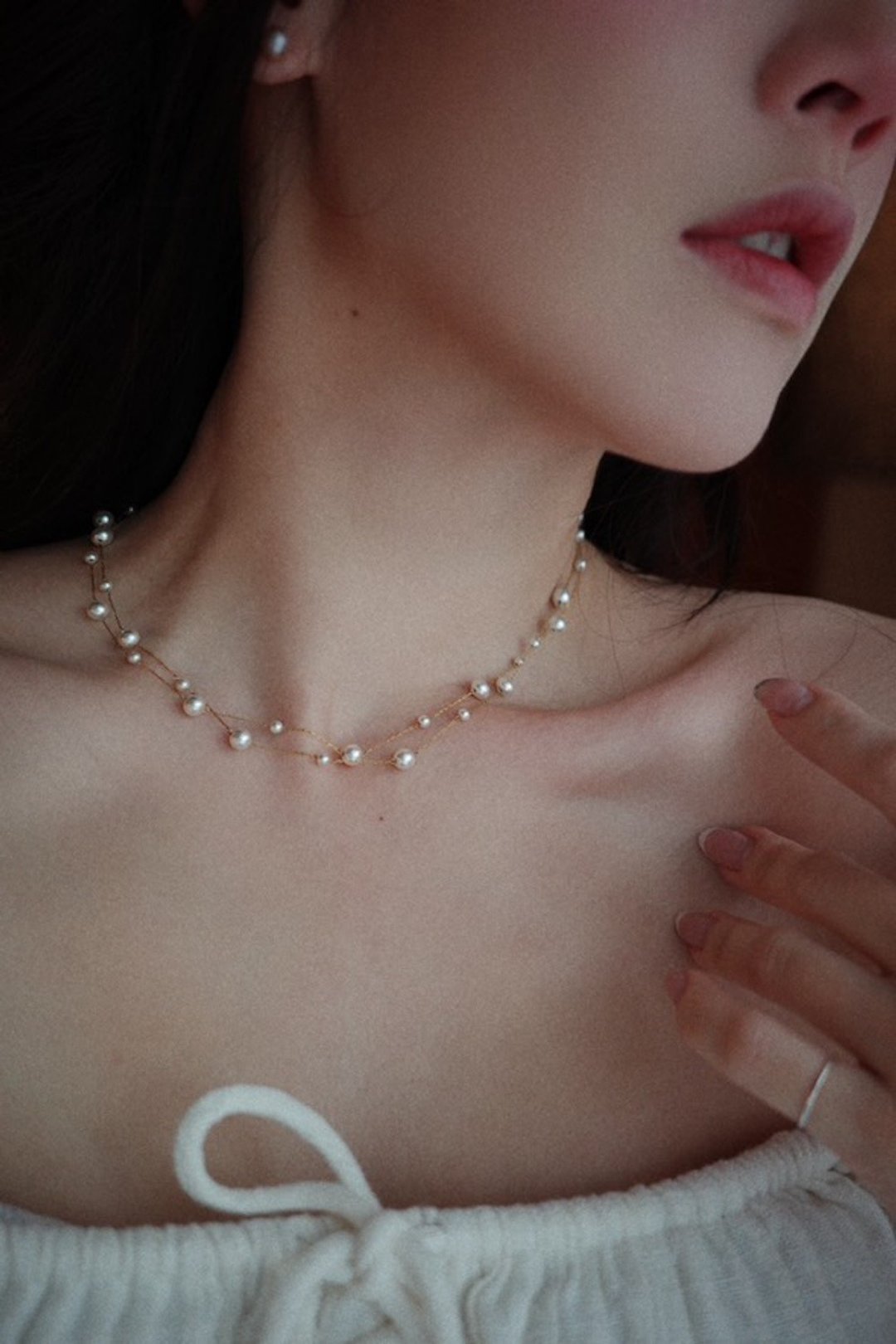24H 快速出货 MAISON M Lucie 珍珠项链 - 项链 - 铜/黄铜 金色