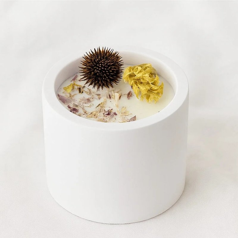 Lavender Haze 广藿香薰衣草大豆手工陶罐香薰蜡烛 250g - 蜡烛/烛台 - 粘土 白色