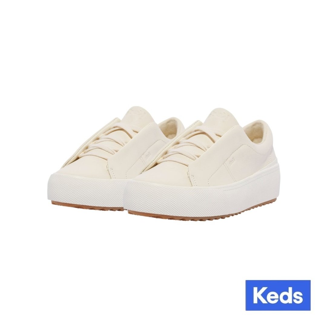 Keds REMI LEATHER 厚底皮革懒人休闲鞋 白 WH68211 - 女款休闲鞋 - 真皮 