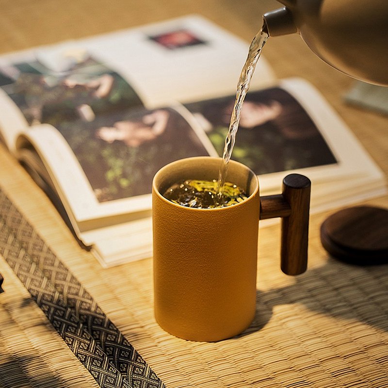 木陶杯。橘 - 其他杯子 - 瓷 橘色