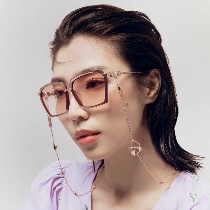 【快速出货】G.R.A.N.D 墨镜和 STAR玫瑰金吊链 优惠组合价 - 墨镜 - 不锈钢 粉红色