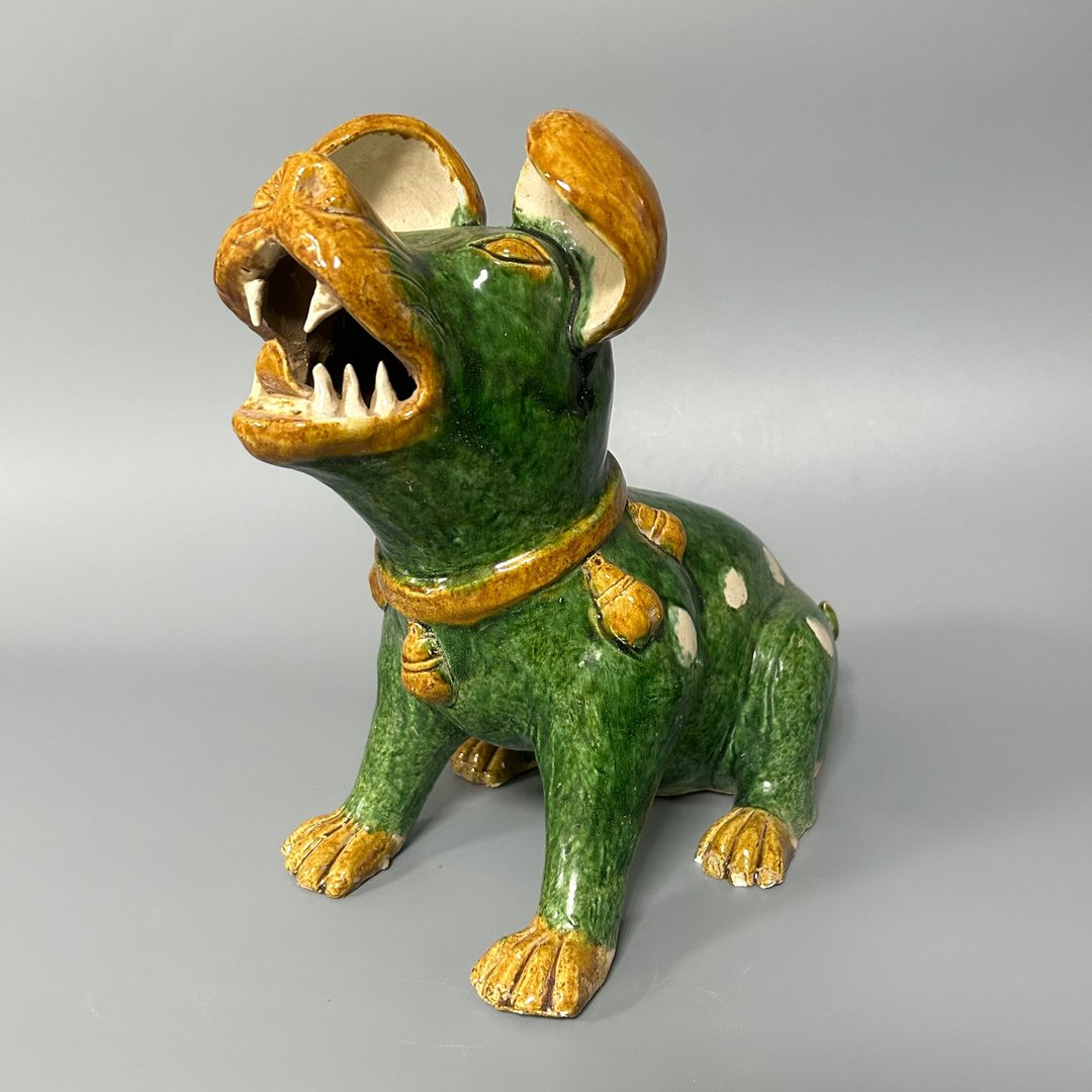 唐绿釉犬俑 - 摆饰 - 陶 卡其色