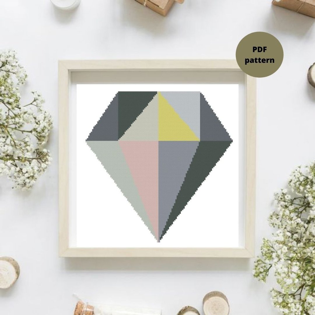 Diamond cross stitch pattern Digital PDF pattern geometric cross stitch pattern - 手工艺教程/工具书 - 其他材质 