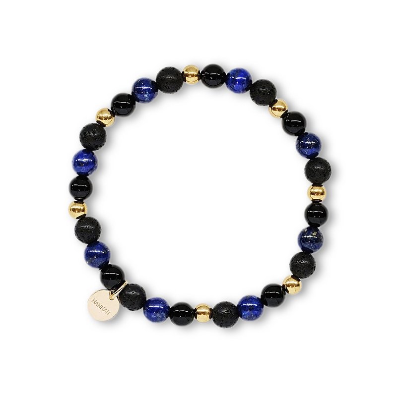 String系列 黑玛瑙 火山岩 青金石 手链 天然矿石 - 手链/手环 - 玉石 黑色