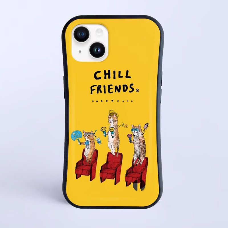 CHILL FRIENDS_为应援而生的猫咪们 / 耐冲击握把式 iPhone 保护壳 - 手机壳/手机套 - 塑料 白色