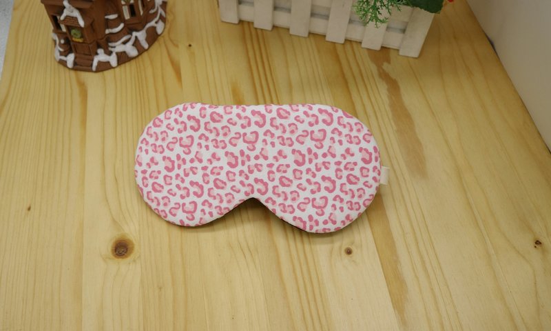 粉色豹纹 可调式眼罩  赠收纳袋　sleep mask - 眼罩 - 棉．麻 粉红色