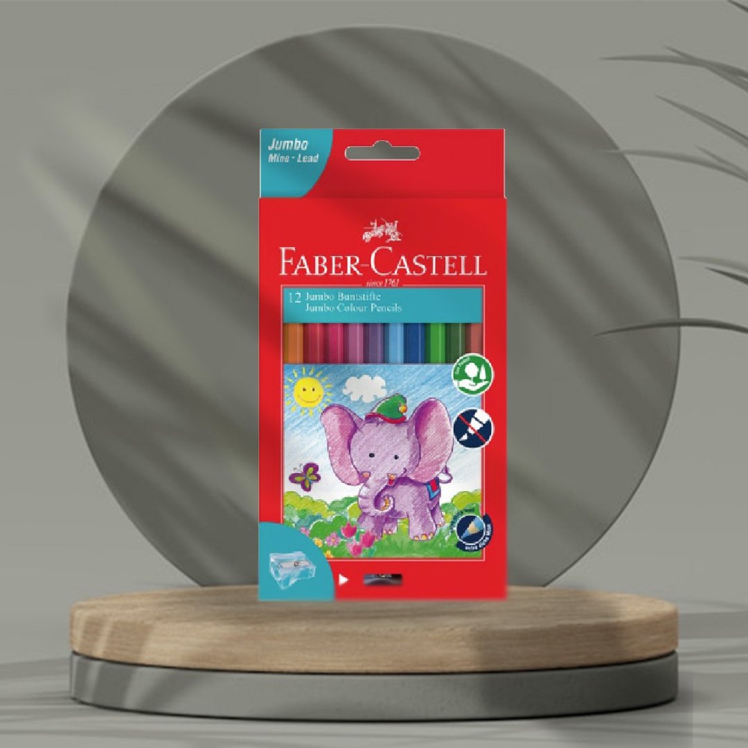 Faber-Castell 学龄大六角油性色铅笔12色(附削笔器)(原厂正货) - 其他 - 其他材质 多色