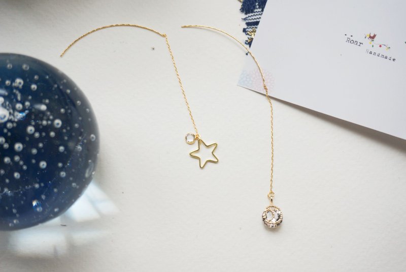 简约设计耳环 - Stars 。Swarovski。 针式/夹式 - 耳环/耳夹 - 水晶 白色