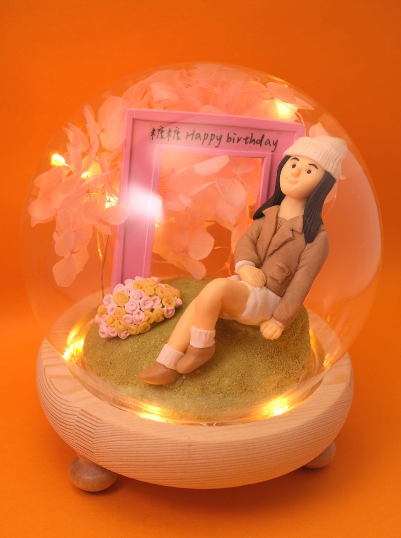 情人节小礼品,内有LED灯效,可定制名字.提供相片定制人物造型 - 陶艺 - 粘土 