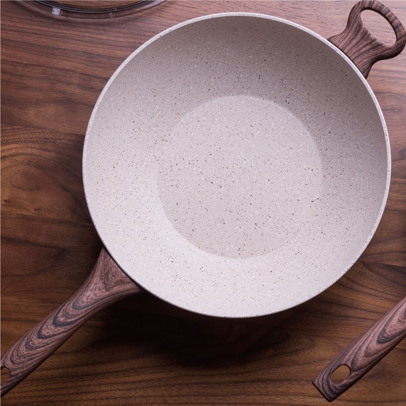 【Sambonet】意大利制 RockNRose不沾锅炒锅32cm-附盖-玫瑰粉 - 锅具/烤盘 - 其他金属 