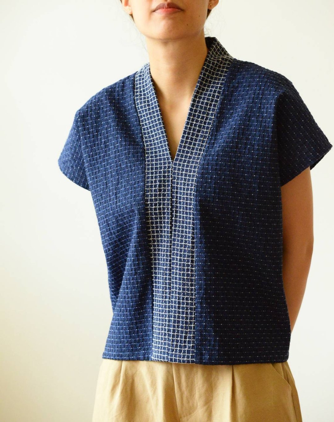 Kimono blouse - 女装上衣 - 棉．麻 