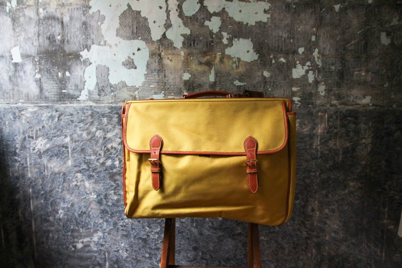 袅袅百货公司-Vintage 牛皮帆布手提行李袋 复古着 - 手提包/手提袋 - 真皮 