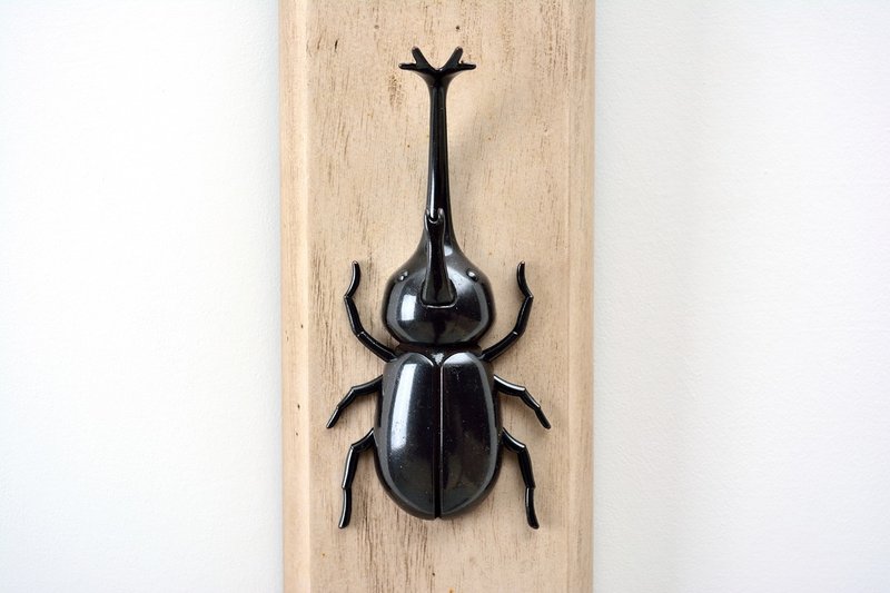 木制独角仙造型壁挂 - 衣架/挂勾 - 木头 卡其色