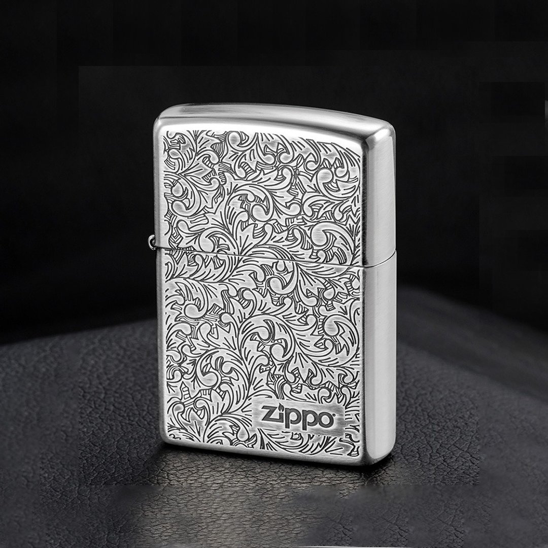 【ZIPPO官方旗舰店】 经典唐草(仿古银)防风打火机 ZA-2-23C - 其他 - 铜/黄铜 银色