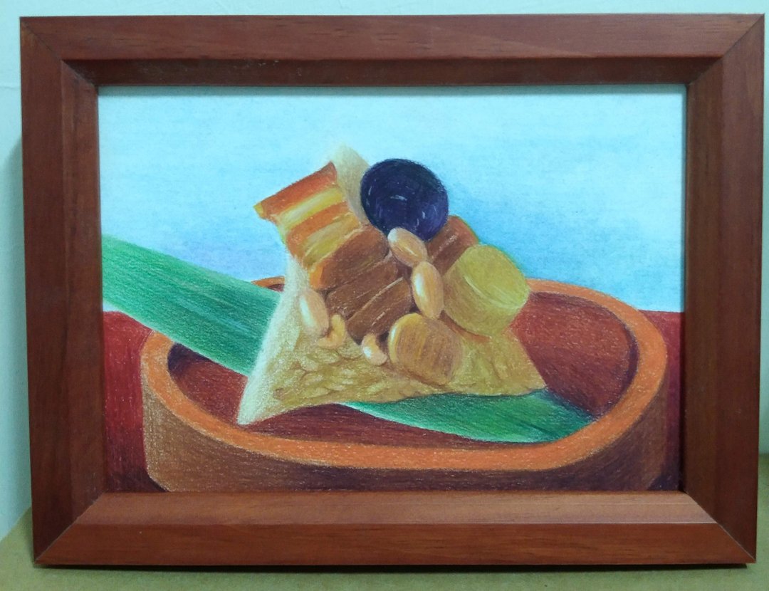 摆设 / 肉粽 / 色铅笔画 / 原稿 / 含框 - 海报/装饰画/版画 - 纸 