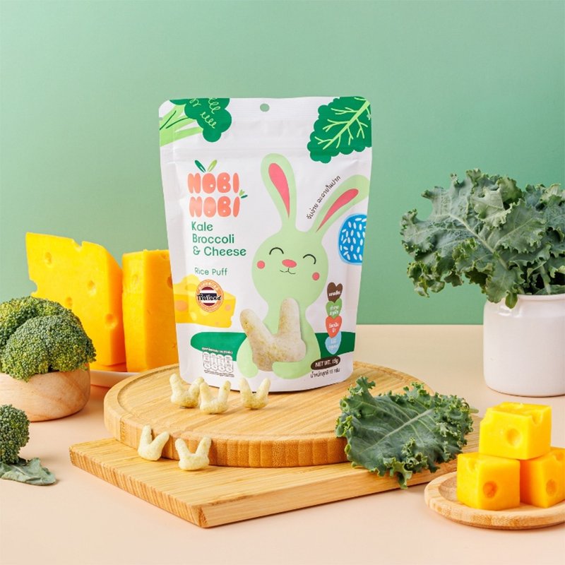 泰国【Nobi Nobi】娜比 兔兔小米菓-起司蔬菜(15g) - 其他 - 其他材质 绿色