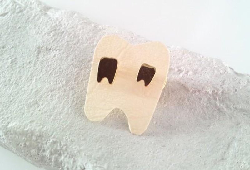 ◆ Brass Tooth ◆ Brass "teeth" pin badge [S] - 胸针 - 其他金属 