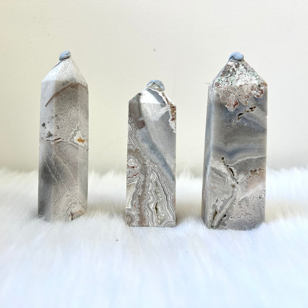 墨西哥玛瑙柱 | 水晶 | 水晶柱 | 水晶摆件 - 摆饰 - 水晶 白色