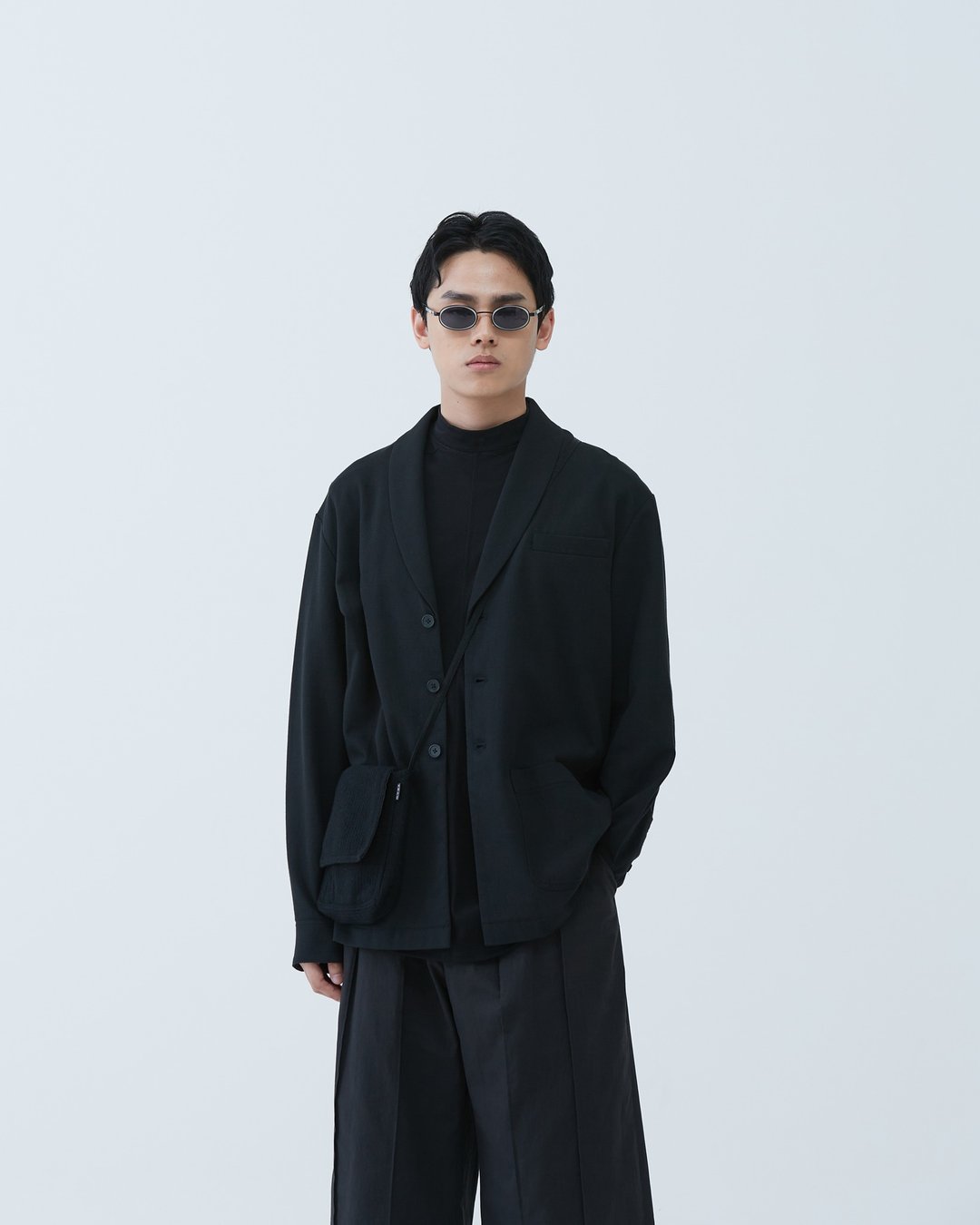 弧形领西装外套 Curved Collar Suit - 男装西装外套 - 棉 黑色