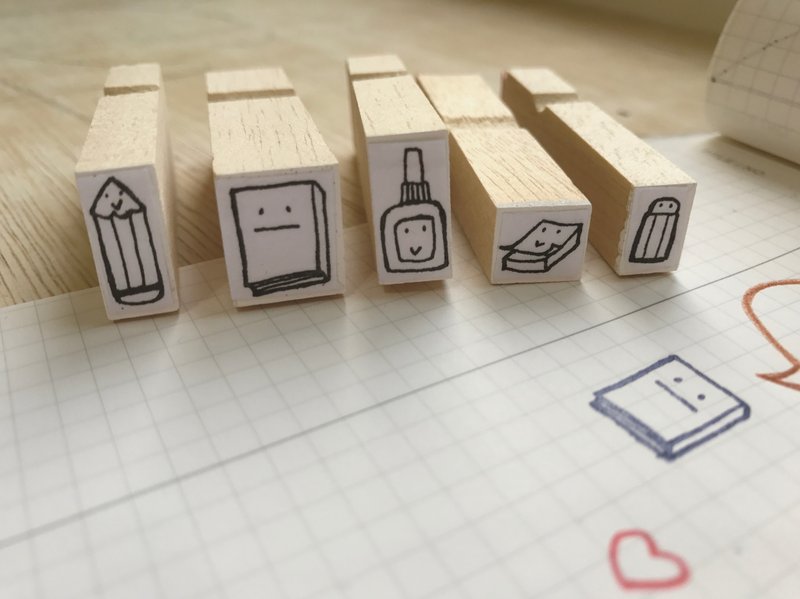 Puputraga/哈哈文具总动员超可爱印章组合 - 印章/印台 - 橡胶 多色