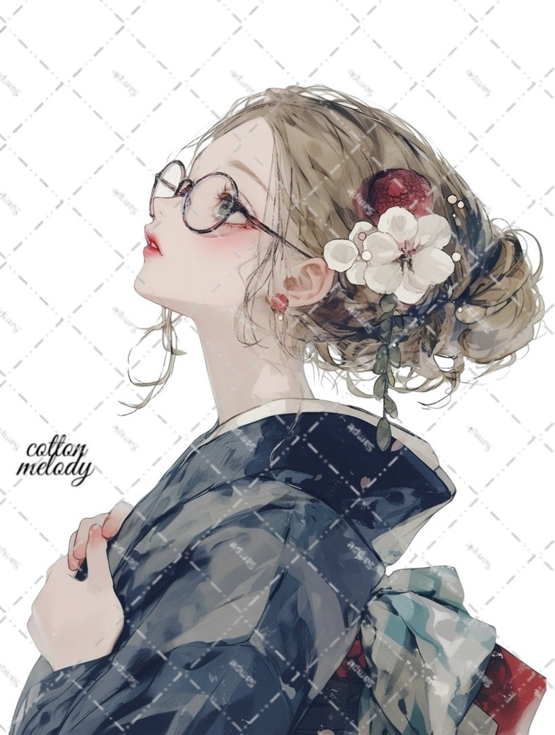 original sticker no.7212 人物贴纸 原创贴纸 人物贴纸 女孩贴纸 原创人物贴纸 - 贴纸 - 纸 