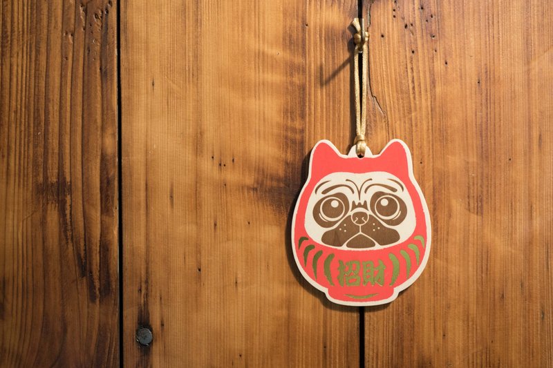 木质明信片-招财巴戈 - 卡片/明信片 - 木头 红色