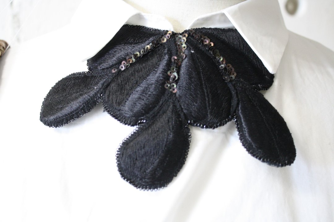 Embroidery necklace Embroidery Necklace - 项链 - 绣线 黑色
