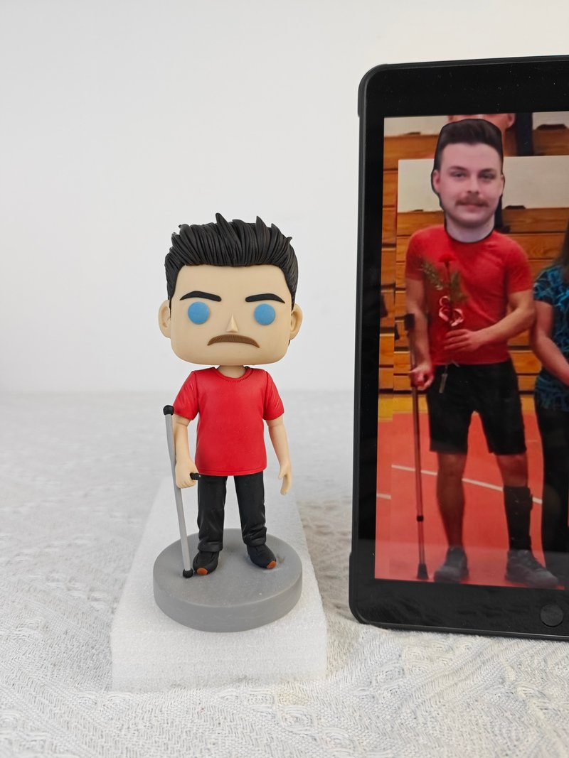 纯手工定制美国Funko Pop 自画肖像公仔娃娃男朋友老公生日礼物 - 玩偶/公仔 - 粘土 多色