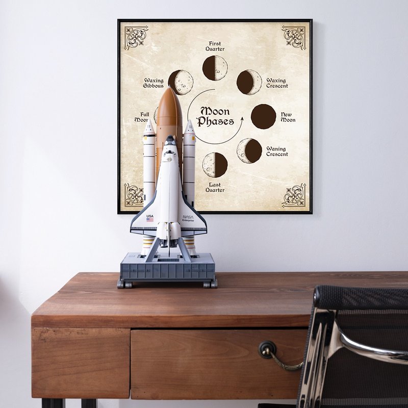 月相I- 方形挂画/家居布置/月亮/黑白挂画/潮汐/北欧风/复制画 - 海报/装饰画/版画 - 棉．麻 卡其色