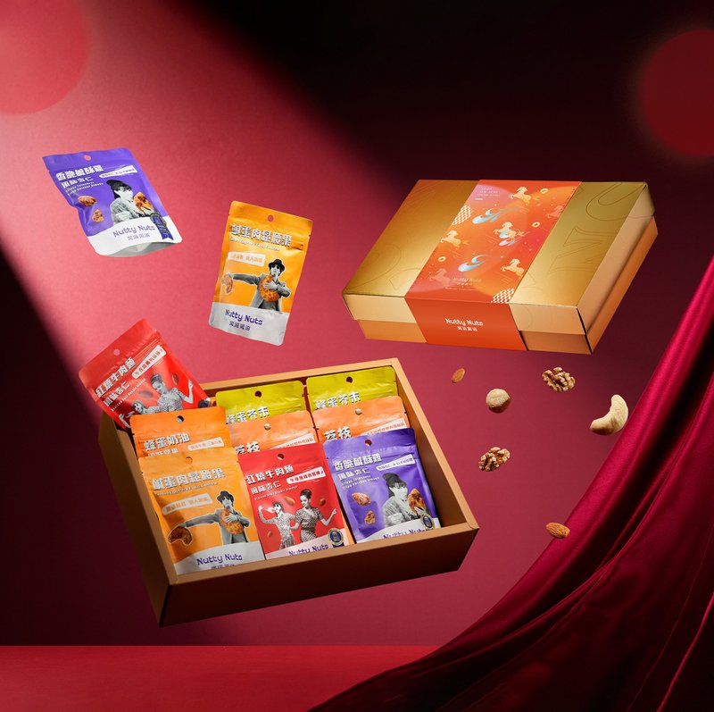 I.【坚果飨味礼】骏马奔腾新年礼盒-坚果9入(附提袋) - 坚果 - 其他材质 