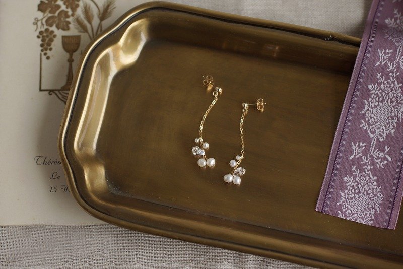 14kgf-Karen Pierce - 耳环/耳夹 - 宝石 多色