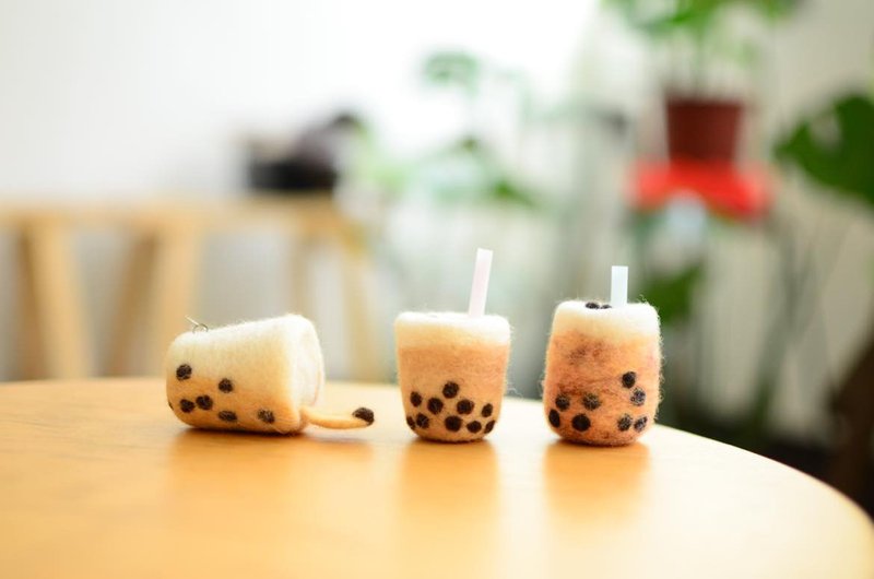 【在线】影片材料包基础2-1羊毛毡(针毡)珍珠奶茶(附教学影片) - 编织/羊毛毡/布艺 - 羊毛 