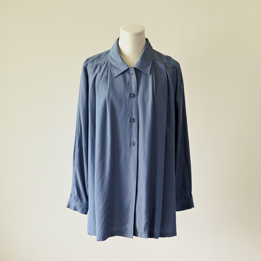 【NaSuBi Vintage】经典版型纯色古着衬衫 - 女装衬衫 - 其他人造纤维 