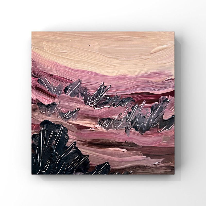 紫色日落风景油画乡村自然草原极简艺术 - 海报/装饰画/版画 - 其他材质 紫色