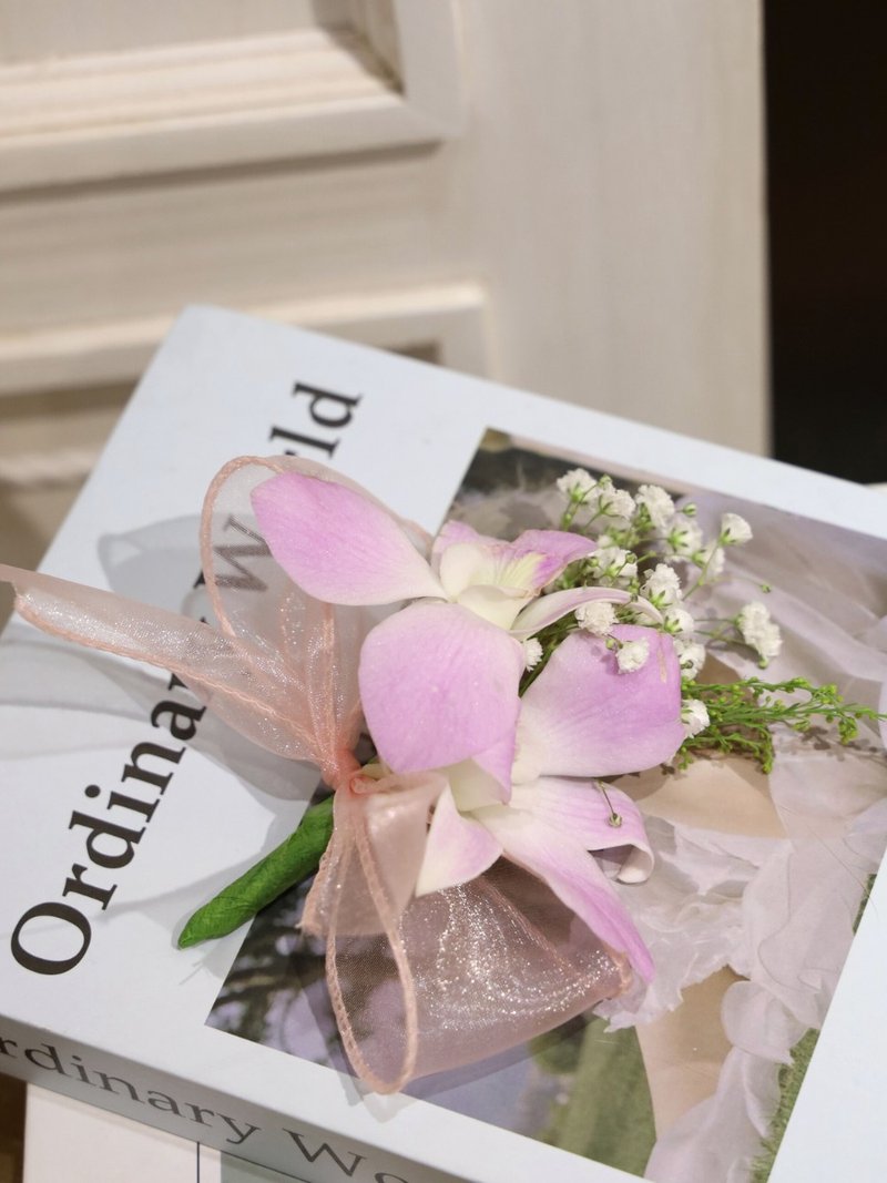 鲜花胸花 兰花胸花  新娘胸花 典礼胸花 - 胸花/手腕花 - 植物．花 粉红色