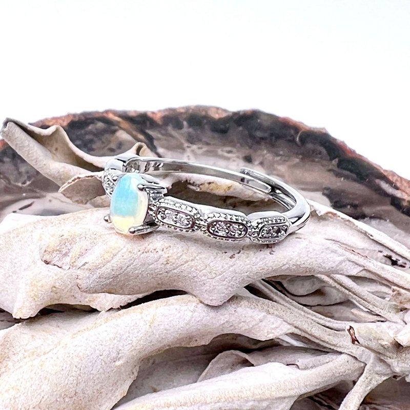 星语。戒指 半银 疗愈 宝石 10月诞生石 l 欧泊 欧泊石 火彩 l - 戒指 - 宝石 多色