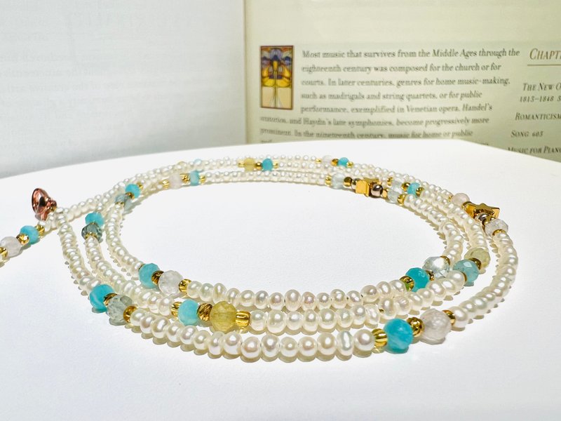 天然珍珠眼镜链/口罩链/项链/三用链 - 眼镜/眼镜框 - 宝石 